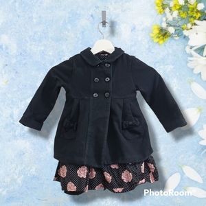 Black flower coat size 2t, jaine and jack